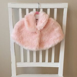 NEW Janie and Jack Faux Fur Cape 12-18m